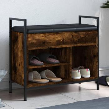 Banco Zapatero TORANA de Madera Roble Ahumado 65,5x32x57,5 cm