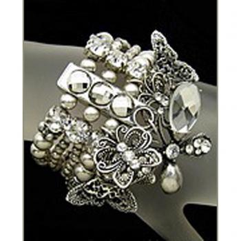 Bracelet Créateur 'Sissi' gris argenté