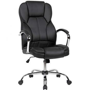 Fauteuil de direction élég niveau executive SPM1.411 avec appuie-tête réglable et accoudoirs en bois massif