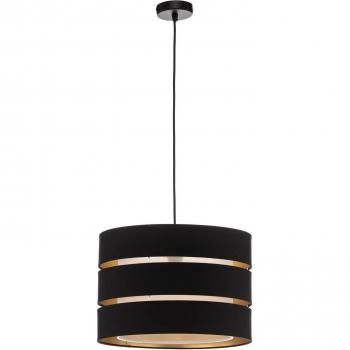 Dimmable ceiling light by Lindby, black textile, Scandinavian design, E27, 1 light source
