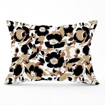 Modern Flower Print Cushion - 33cm