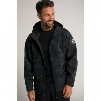 Giacca funzionale JAY-PI softshell, pile interno, cappuccio, camouflage, uomo, black, taglia XL