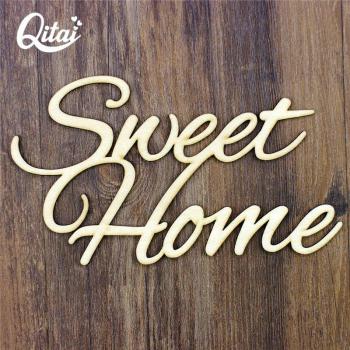 QITAI 6PCS Sweet Home Wooden Crafts