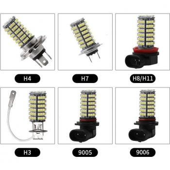 LED Fog Lights H1 H3 H4 H7 H8 H11 9005 9006 3528 120SMD White 12V Motorcycle Headlight Tail Lamp