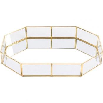 Geometrischer Glas Kupfer Organizer im nordischen Stil für Halsketten (L)