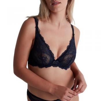 Soutien-gorge triangle en dentelle bleu roi