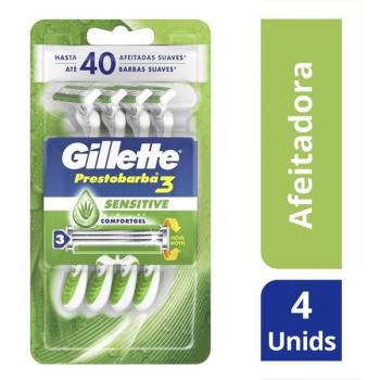 Afeitadora Gillette Prestobarba 3 Sensitive, caja de 4 piezas