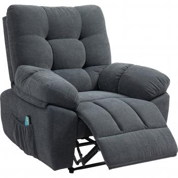 Fauteuil massant HOMCOM Gris – Inclinable & Vibrations