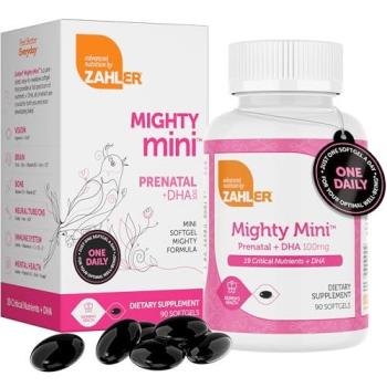 Zahler Mighty Mini Prenatal with DHA & Folați – 90 Softgels