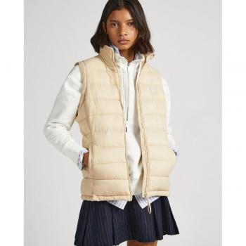 Chaleco Pepe Jeans mujer con cremallera beige