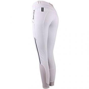 QHP Reithose Coco Voll Grip Damenreithose mit farbigen Akzenten und Strass (Midnight White, 44)