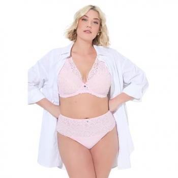 Ulla Popken Fine Glitter Striptease Panty 42/44 – Rosa, Baumwollmix