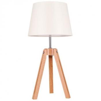 Lámpara de mesa tripod, madera, marrón, epikasa