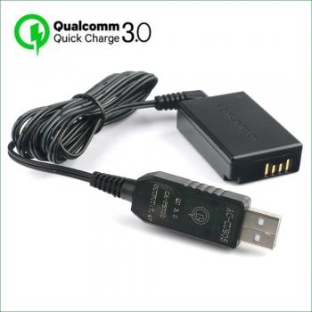 Batterie factice QC3.0 USB LP E17 pour Canon EOS M3 M5 M6 Mark II avec câble d'alimentation DC