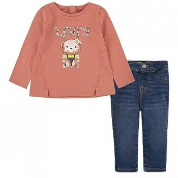 Conjunto de Camiseta de Manga Larga y Pantalón Levi's para Niñas