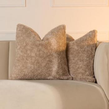Teddy Marl Soft Fleece Cushion Covers - 2 Pack, 45 x 45cm