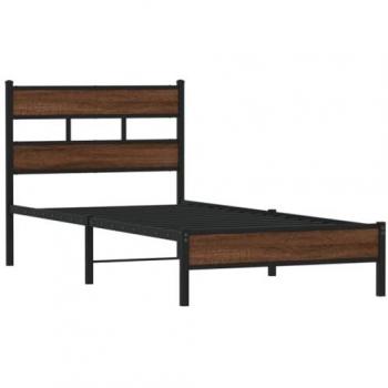 Bettgestell 80x200 cm Braun Eiche ohne Matratze