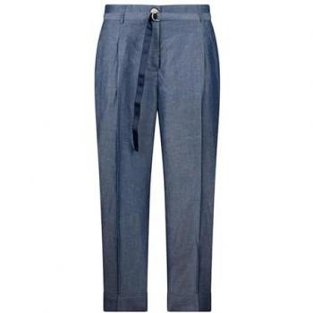 Liu Jo WA5132 Blue Linen‑Lyocell Blend Cropped Pants – Size 44 (EU)