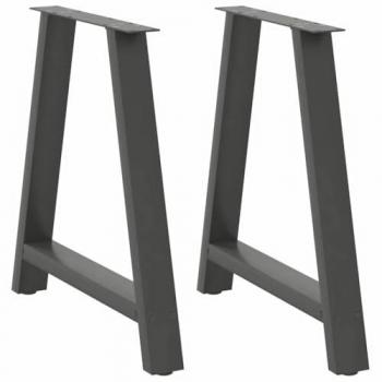 Gambe Tavolino Caffè Antracite 2 pz 70x(72-73)cm