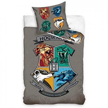 Housse de couette Harry Potter 100% coton 140x200 cm gris