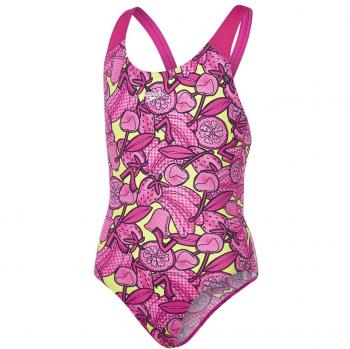 Speedo Comet Crush Allover Splashback Bañador 1 Pieza, Niñas, Rosa