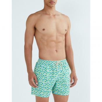 MC2 Saint Barth Beachwear Multicolor Male Size 2XL Lemon Print Swimwear Green