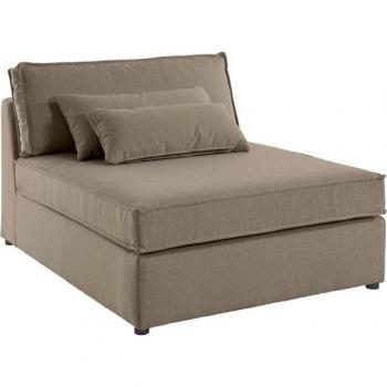 Enid Sofa-Komponente RAUM.ID – Struktur‑Samtoptik in grau taupe (B:100 cm H:75 cm)