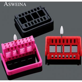 ASWEINA 1PC 16 Holes Nail Drill Bit Holder