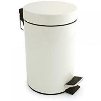 Bentley Industrial White Metal Pedal Bin