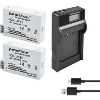 Cargador Powtree para batería LP-E8
