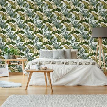 WOW Vliestapete »Flow Naturgrün«, FSC® zertifiziert, mit lebhaftem Druck, 10 Meter Länge