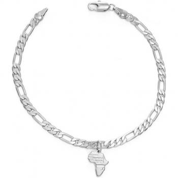 Anniyo Mini Afrika-Karte Fußschmuck für Damen – Silber/Gold Edition