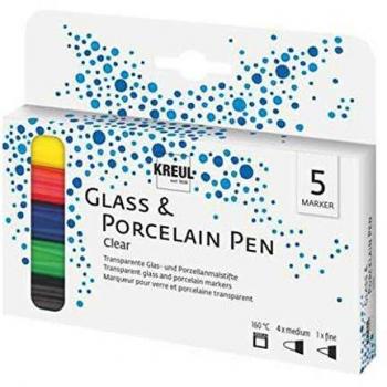 Glass & Porcelain Pen Clear, 5er-Set