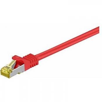 Goobay RJ45 Patchkabel CAT 6A S/FTP PiMF 500 MHz mit CAT 7 Rohkabel rot 0,25 m