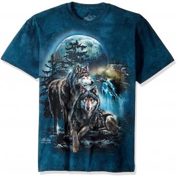 The Mountain Unisex Erwachsene Wolf Lookout T-Shirt, Grün, Größe M EU