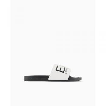 Sandalias Maxilogo Negras con Detalle Blanco – 41 Unisex