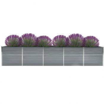 VidaXL Arriate de jardín de acero galvanizado gris 400x80x77 cm
