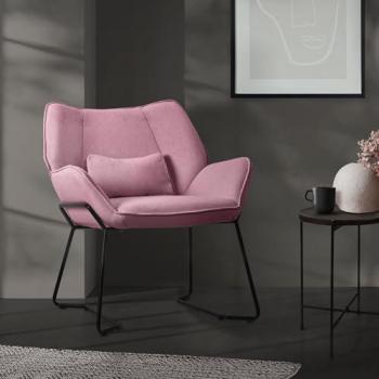ML-DESIGN Stuhl Wohnzimmersessel komfortabler Polsterstuhl Lounge Sessel Akzentstuhl (1 St), Cocktailsessel + Rückenkissen ergonomischer Komfortsessel Leinenbezug