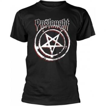 Onslaught Unisex Adult Pentagram Tee Size L Black