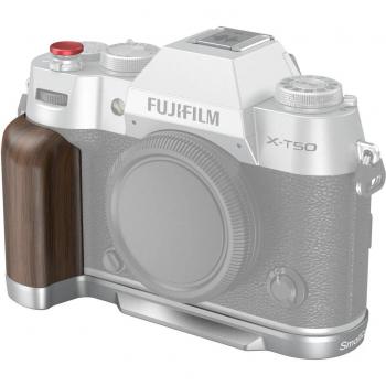 SmallRig 4735 L-förmiger Holzgriff für Fuji X-T50 (Silber)