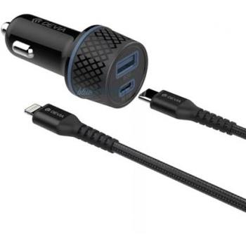 Devia Car Charger Extreme PD QC – 52,5 W USB‑C + USB