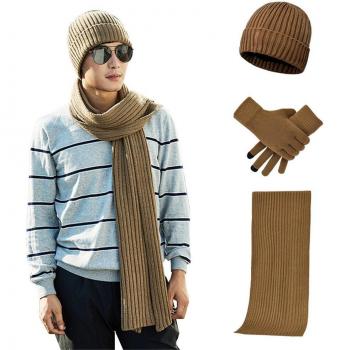 Set hiver chapeau, écharpe et gants unisexe