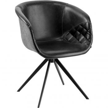 Sedia Yankee VEGA 61x60x80 cm, seduta nero/grigio chiaro, struttura nera