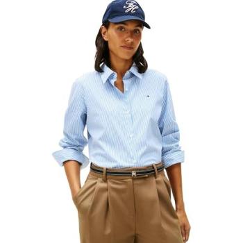 Tommy Hilfiger Bluse aus Baumwoll-Mix in Hellblau, Größe 40