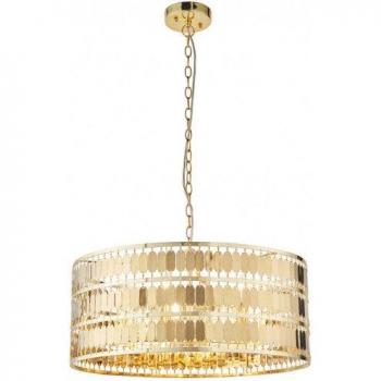 Netlighting Eldora 5-Light Round Ceiling Pendant in Gold Effect with Plate, E14