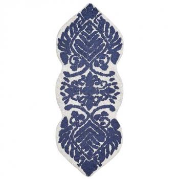 Tapis de Bain Forme Unique en Coton 150 x 60 cm Bleu