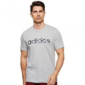 Camiseta athleisure masculina adidas Camouflage Camo Lin en tonos gris/negro