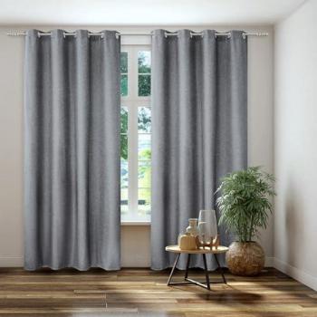 Vorhang HEINE HOME Gardinen 245cm, Ösen, 140cm, grau