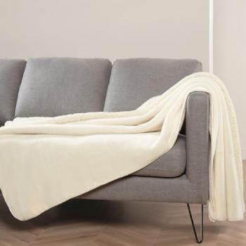 Teddyfleece Couchdecke – 450 g/m² – Creme