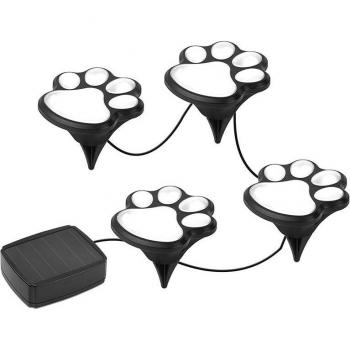 LED Solar Cat Paw Print Pathway Lights